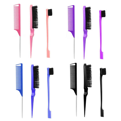 3Pcs Slick Back Hair Brush Set