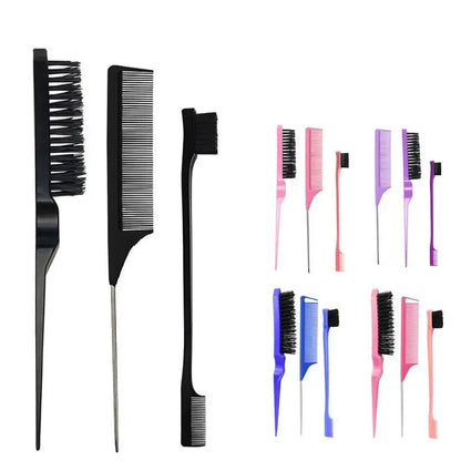 3Pcs Slick Back Hair Brush Set