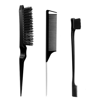 3Pcs Slick Back Hair Brush Set