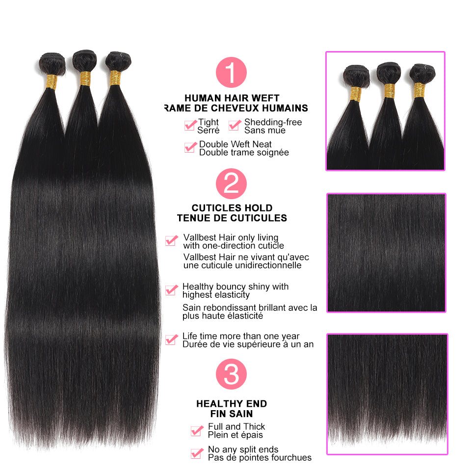 12A Virgin Hair Brazilian Straight Bundles