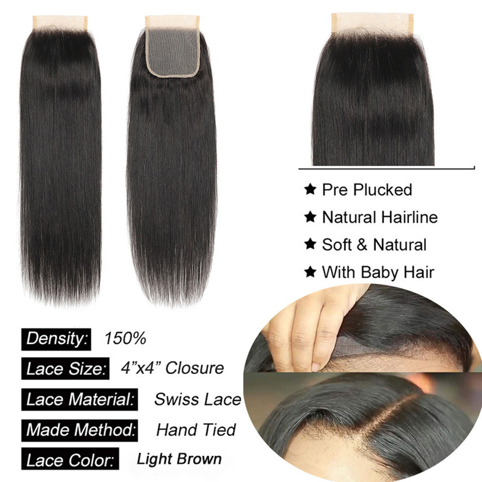 12A Virgin Hair Brazilian Straight Bundles